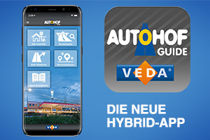 Neue Hybrid-App Autohof Guide mit VEDA Kompass